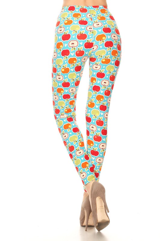 Apple printed leggings.