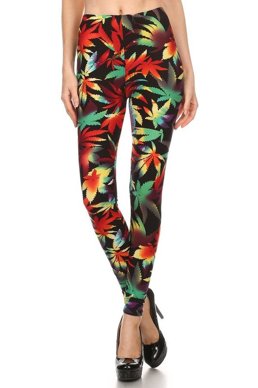 Multi-color leaf print