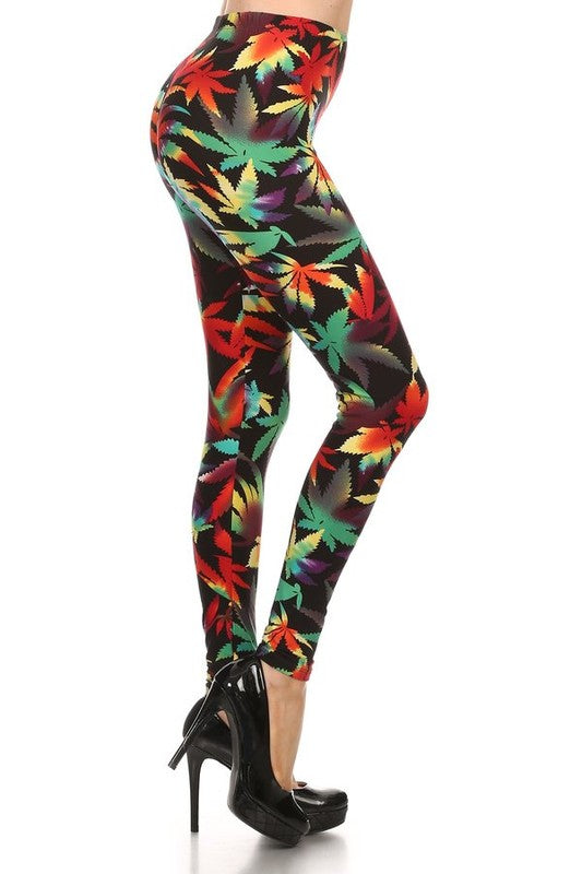 Multi-color leaf print