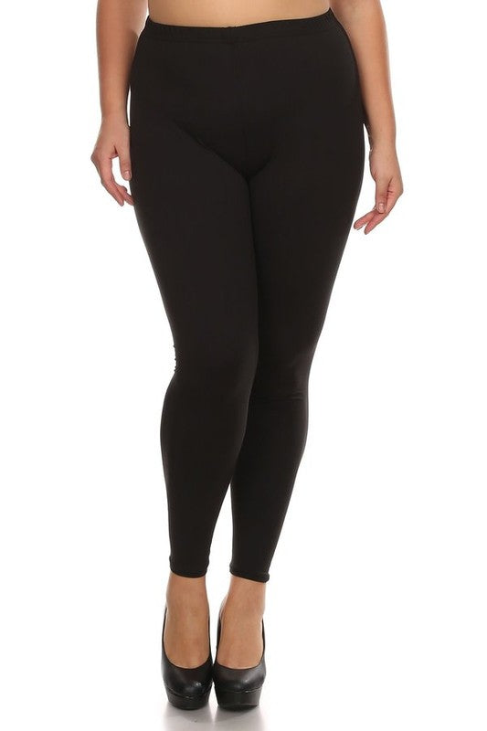 ADULT PLUS SOLID LEGGINGS