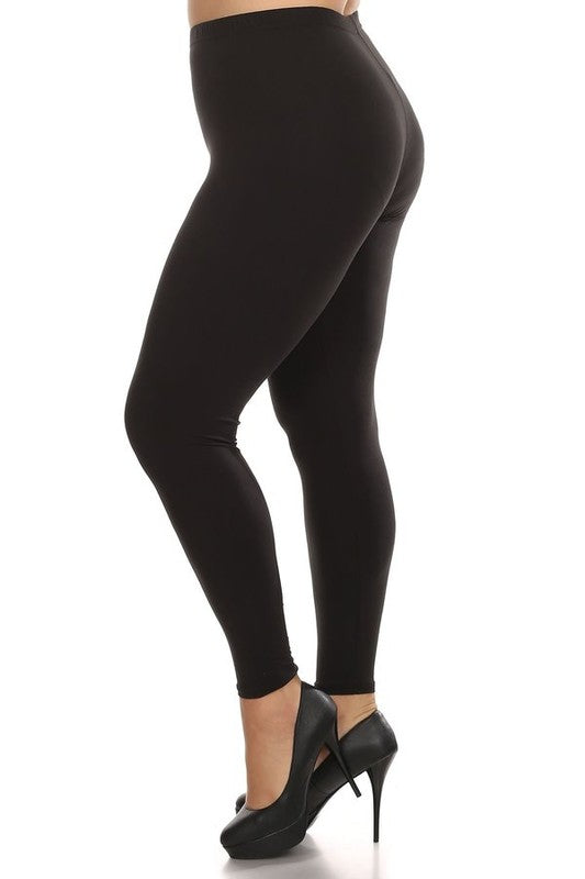 ADULT PLUS SOLID LEGGINGS