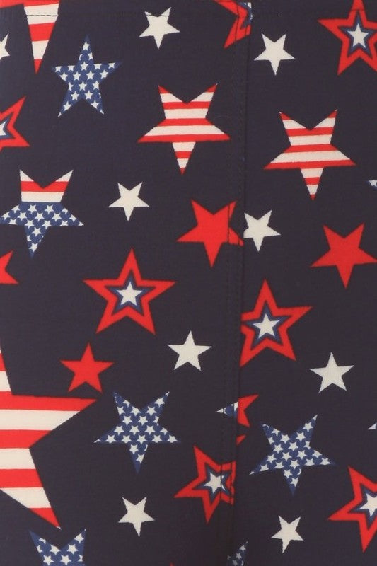 Stars and stripes high waisted leggings