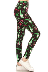 Yoga waist Cannabis print