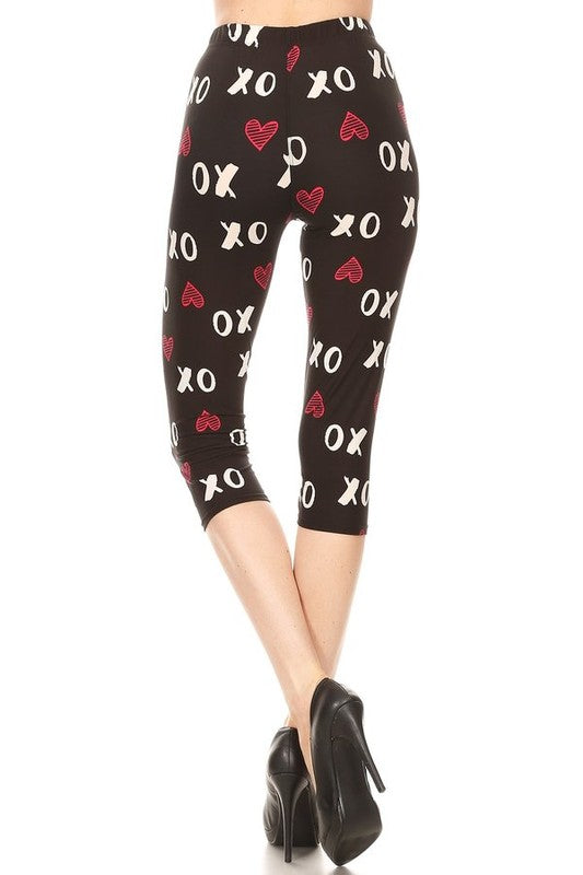 Love print Capri Leggings