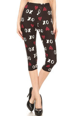 Love print Capri Leggings