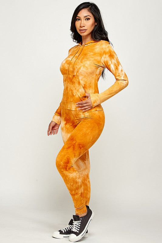 TIE DYE PRINT HOODIE SETS