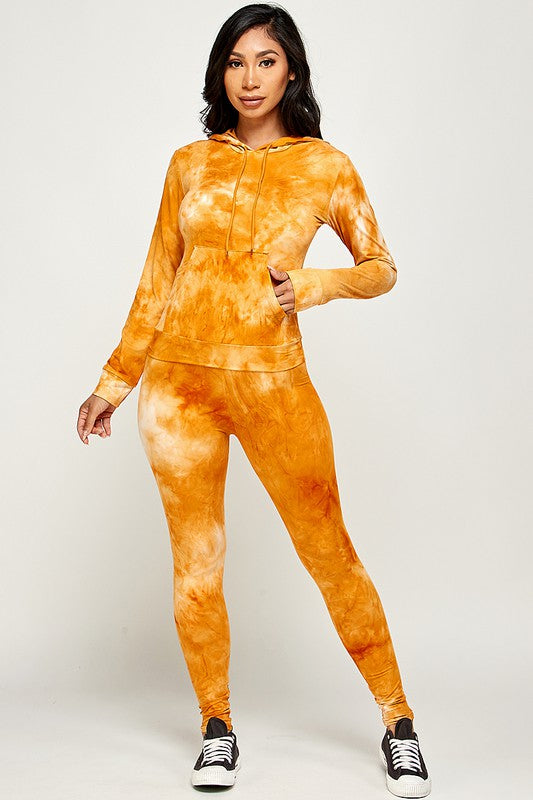 TIE DYE PRINT HOODIE SETS