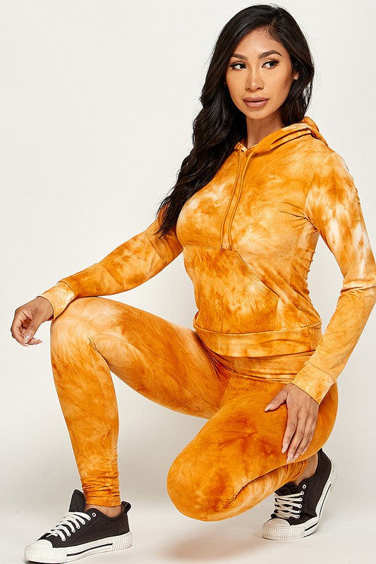 TIE DYE PRINT HOODIE SETS