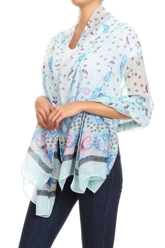 Printed sheer scarf