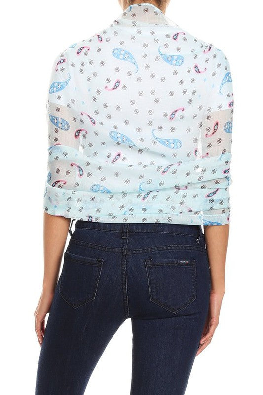 Printed sheer scarf