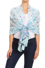 Printed sheer scarf