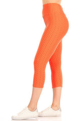 Textured high waisted leggings with cropped hem