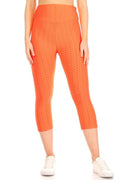 Thumbnail of Textured high waisted leggings with cropped hem