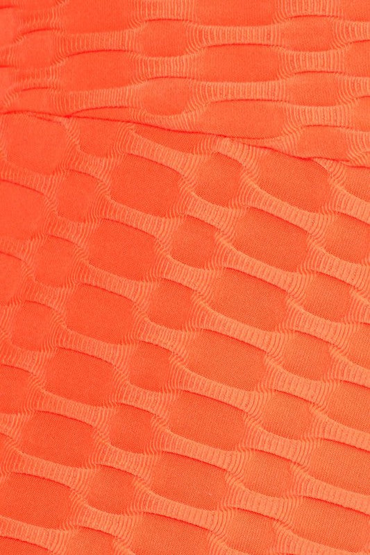 Textured high waisted leggings with cropped hem