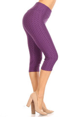 Textured high waisted leggings with cropped hem