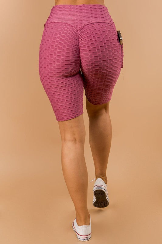 BUTT LIFT TEXTURED  BIKER SHORT