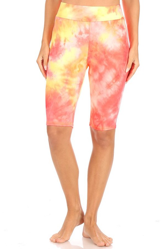 Shorts tie dye con cintura alta