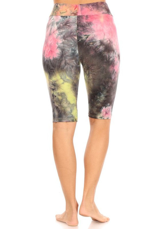 Tie dye shorts with high waist