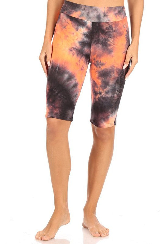 Tie dye knee-length shorts
