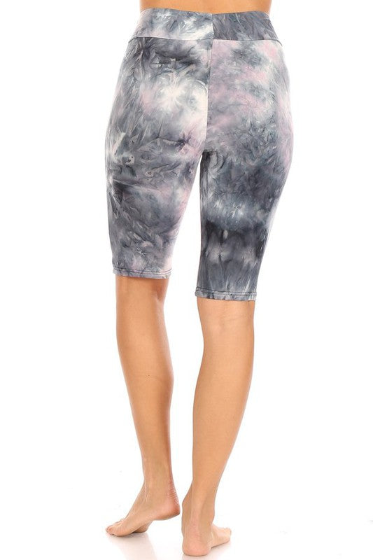 Tie dye knee length shorts