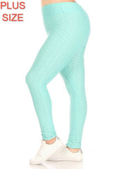 PLUS SIZE Solid high rise, fitted leggings