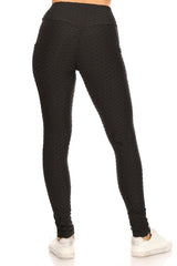 Solid textured BUTT LIFTED leggings