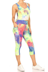 Conjunto capri de 2 piezas con estampado tie-dye