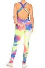 Tie dye print bodycon jumpsuit