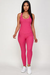 Solid butt lifted bodycon jumpsuit