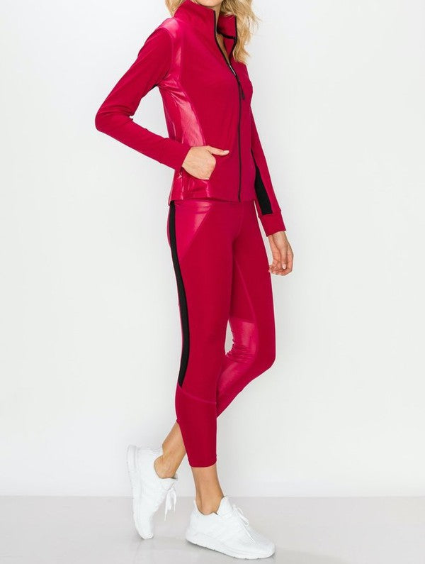 Active Zip Up Jacket and Legging Set