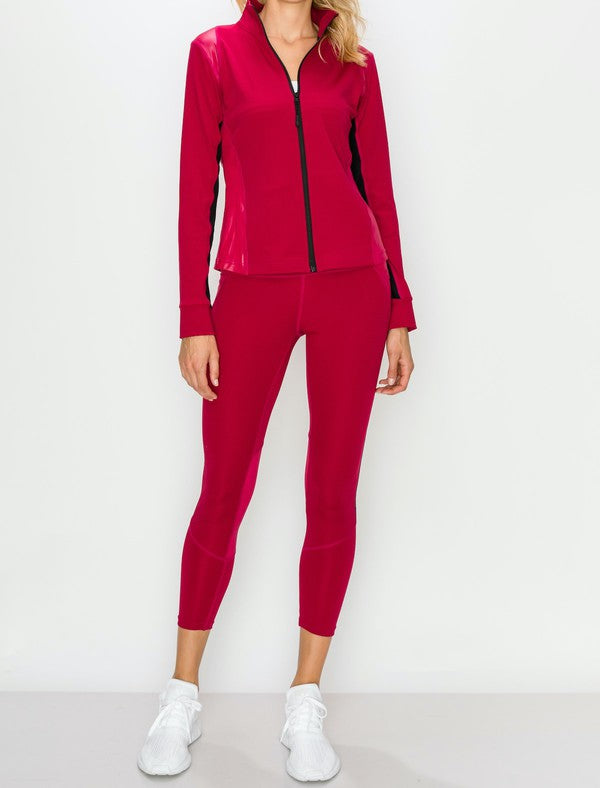 Active Zip Up Jacket and Legging Set
