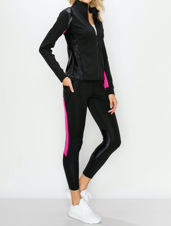 Active Zip Up Jacket and Legging Set