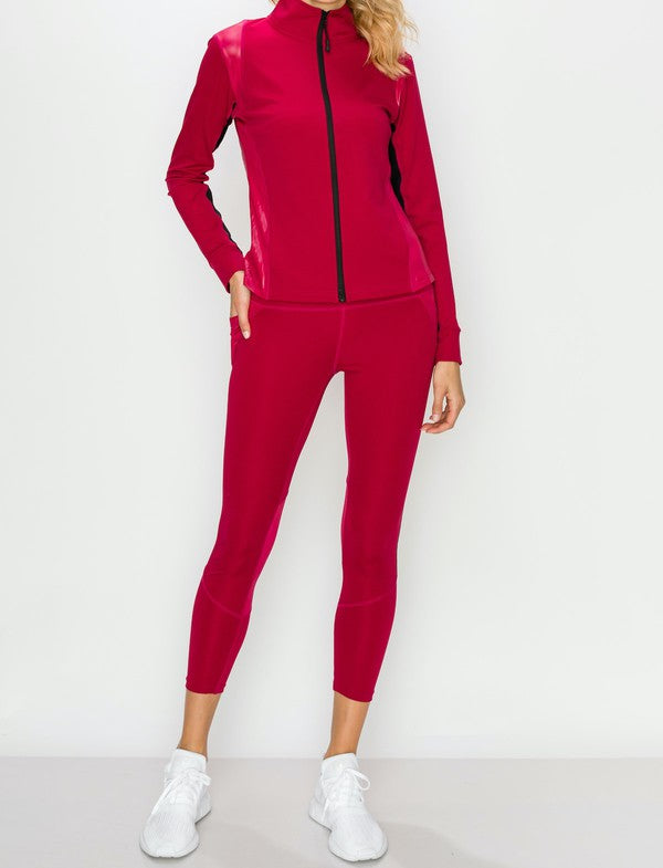 Active Zip Up Jacket and Legging Set