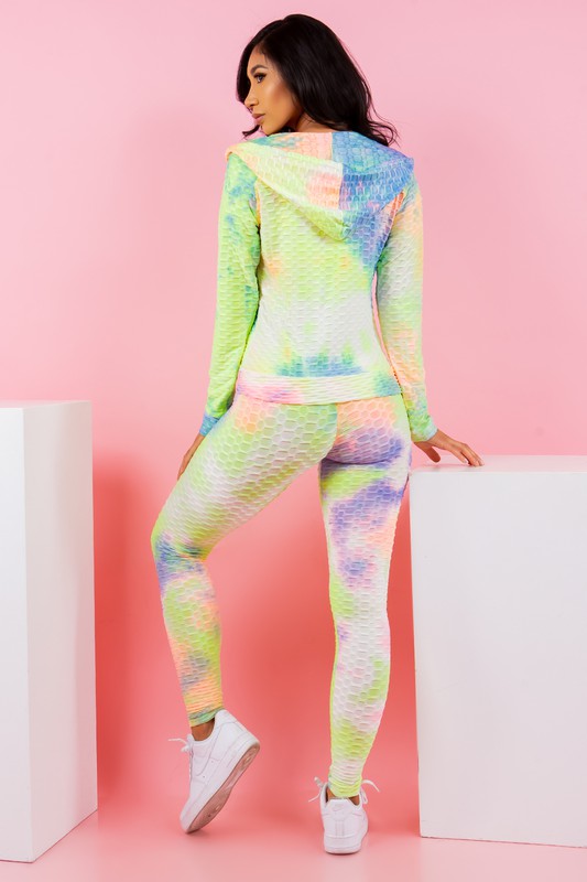 Tie dye print two -piece set BUTT LIFTED