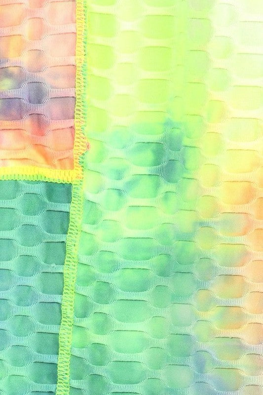 Tie dye print two -piece set BUTT LIFTED