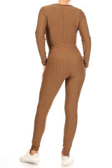 Textured bodycon jumpsuit