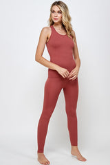 Ribbed Seamless Top Legging Lounge Set
