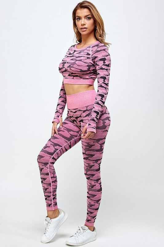 CAMOUFLAUGE PRINT ACTIVE SETS
