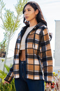 Thumbnail of SHERPA LINED PLAID HOODED ZIP-UP JACKET