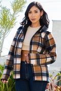 Thumbnail of SHERPA LINED PLAID HOODED ZIP-UP JACKET