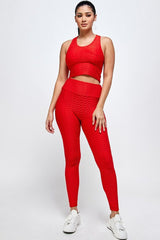 SOLID SCRUNCH BRA TOP AND BUTT LIFT LEGGINGS SETS