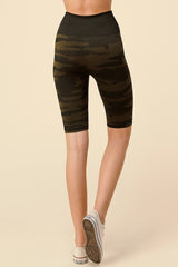 CAMOUFLAGE PRINT BIKER SHORTS