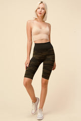 CAMOUFLAGE PRINT BIKER SHORTS