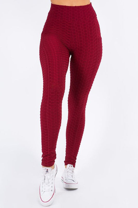 Solid textured BUTT LIFTED leggings