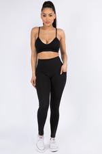 Solid color Tech pockets Activewear Leggings