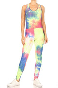 Thumbnail of Tie dye print bodycon jumpsuit butt lifted