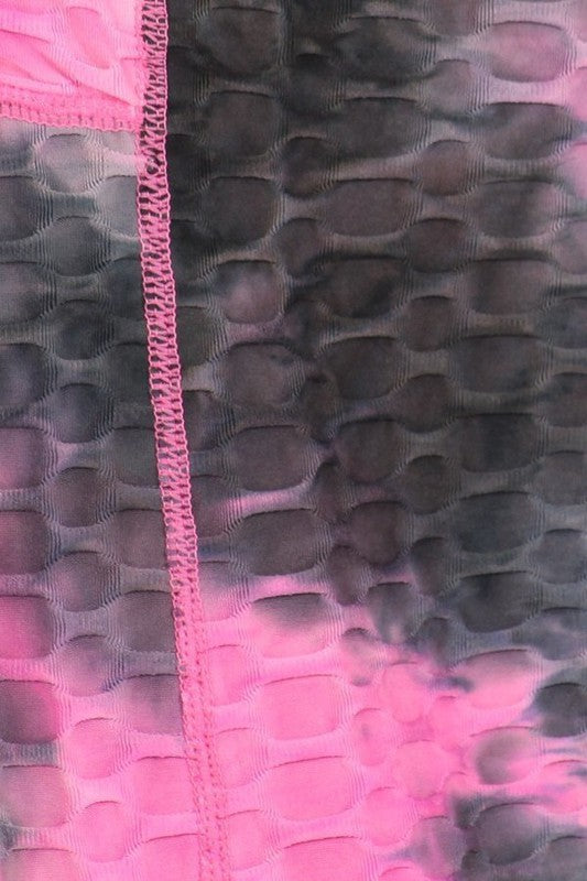 Tie dye print bodycon jumpsuit butt lifted