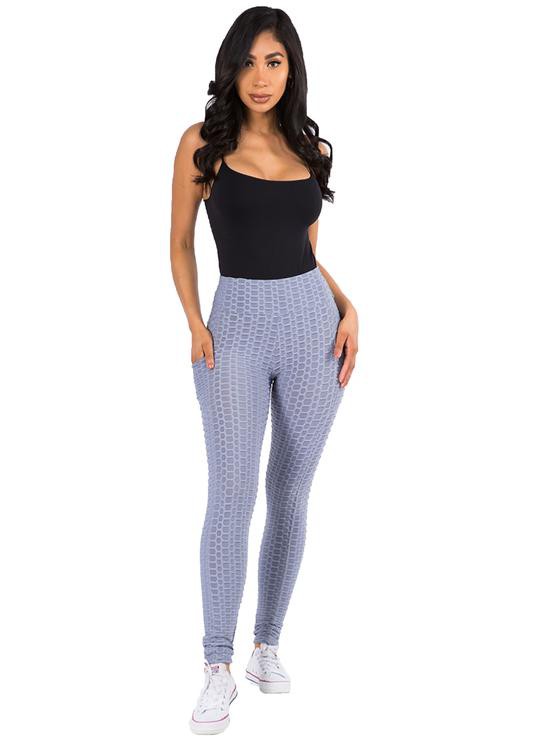 Solid textured BUTT LIFTED leggings