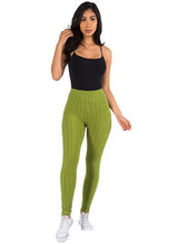 Solid textured BUTT LIFTED leggings