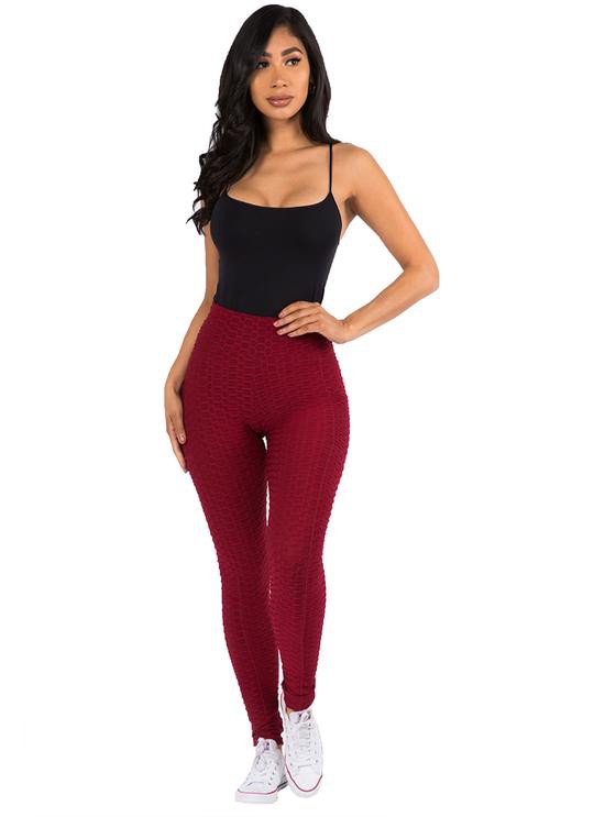 Solid textured BUTT LIFTED leggings